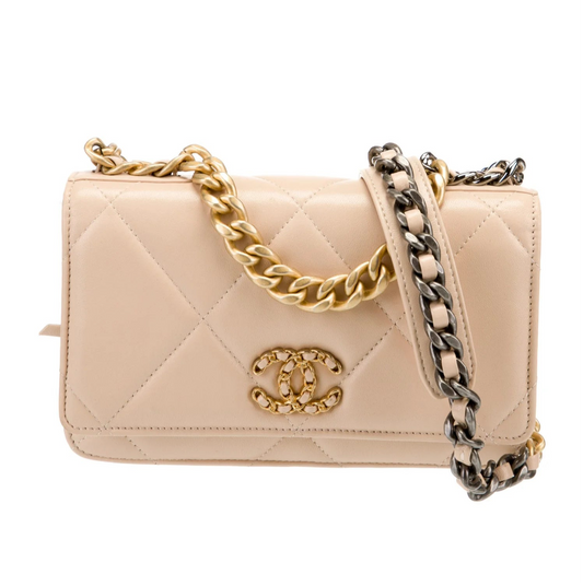 Chanel 19 Wallet On Chain Cream
