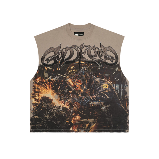 Godspeed Steel Sharpens Steel Sleeveless (Slate Grey)