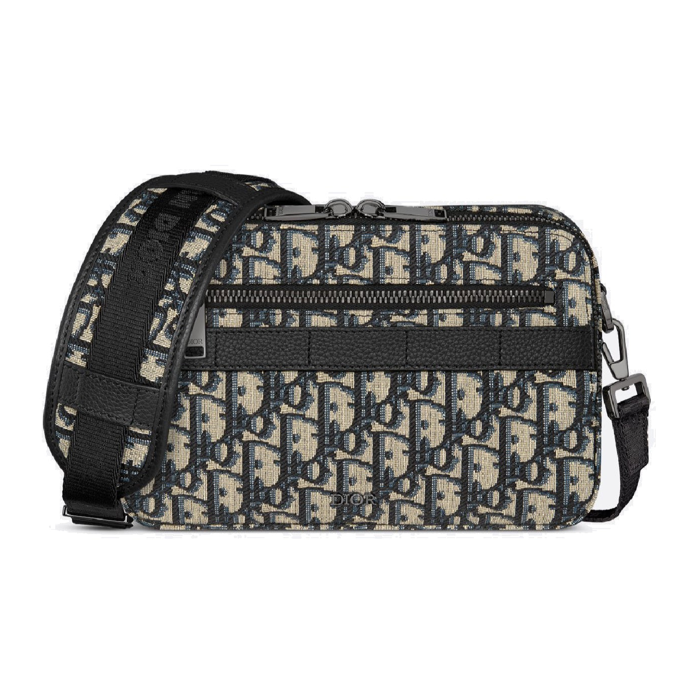 Christian Dior Safari Bag with Strap Beige and Black Dior Oblique Jacquard