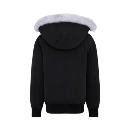 Moose Knuckles Original Shearling Trim Kids Bomber Jacket Black/Natural