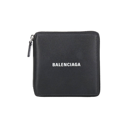 Balenciaga Grainy Leather Continental Wallet Black