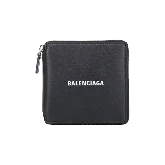 Balenciaga Grainy Leather Continental Wallet Black