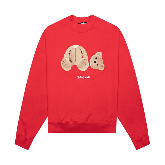 Palm Angels Bear Crewneck Sweater Red/Brown