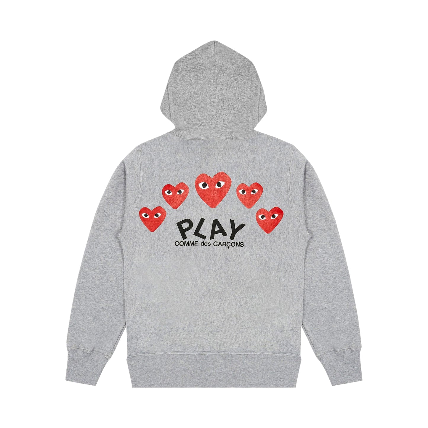 Comme des Garçons PLAY Multi Heart Zip Up Hoodie Grey