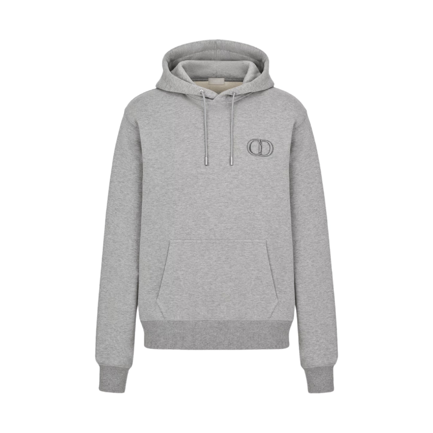 Dior CD Icon Hooded Sweatshirt Cotton Fleece Gray