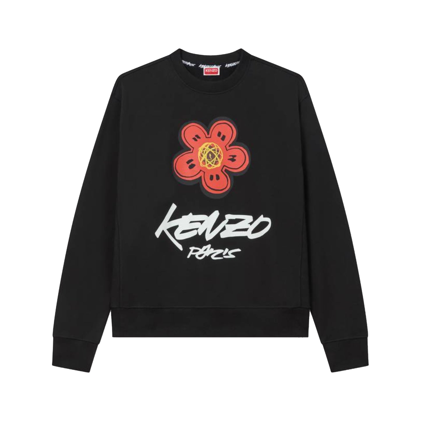Kenzo Paris Futura 2000 Edition Cotton Crewneck Sweater Black