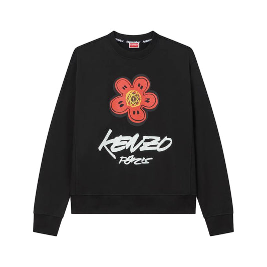 Kenzo Paris Futura 2000 Edition Cotton Crewneck Sweater Black