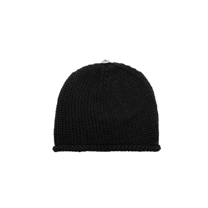 Chrome Hearts  Cashmere Cross Leather Patch Black Beanie