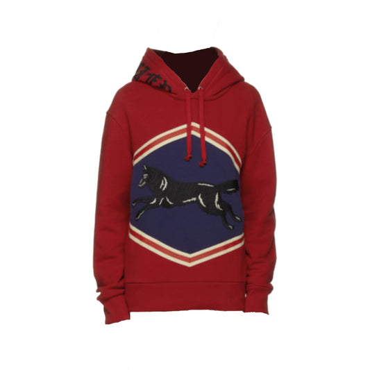 Gucci Jumping Wolf Hoodie Red