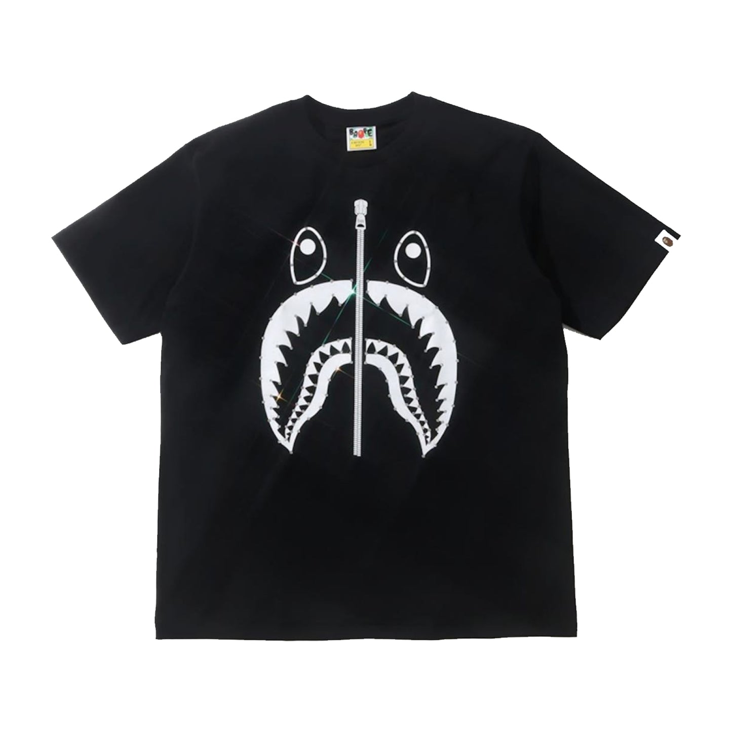 Bape Crystal Stone Shark T-Shirt Black