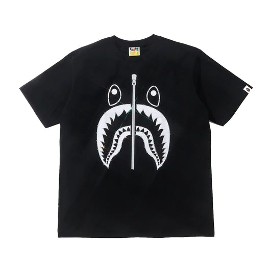 Bape Crystal Stone Shark T-Shirt Black