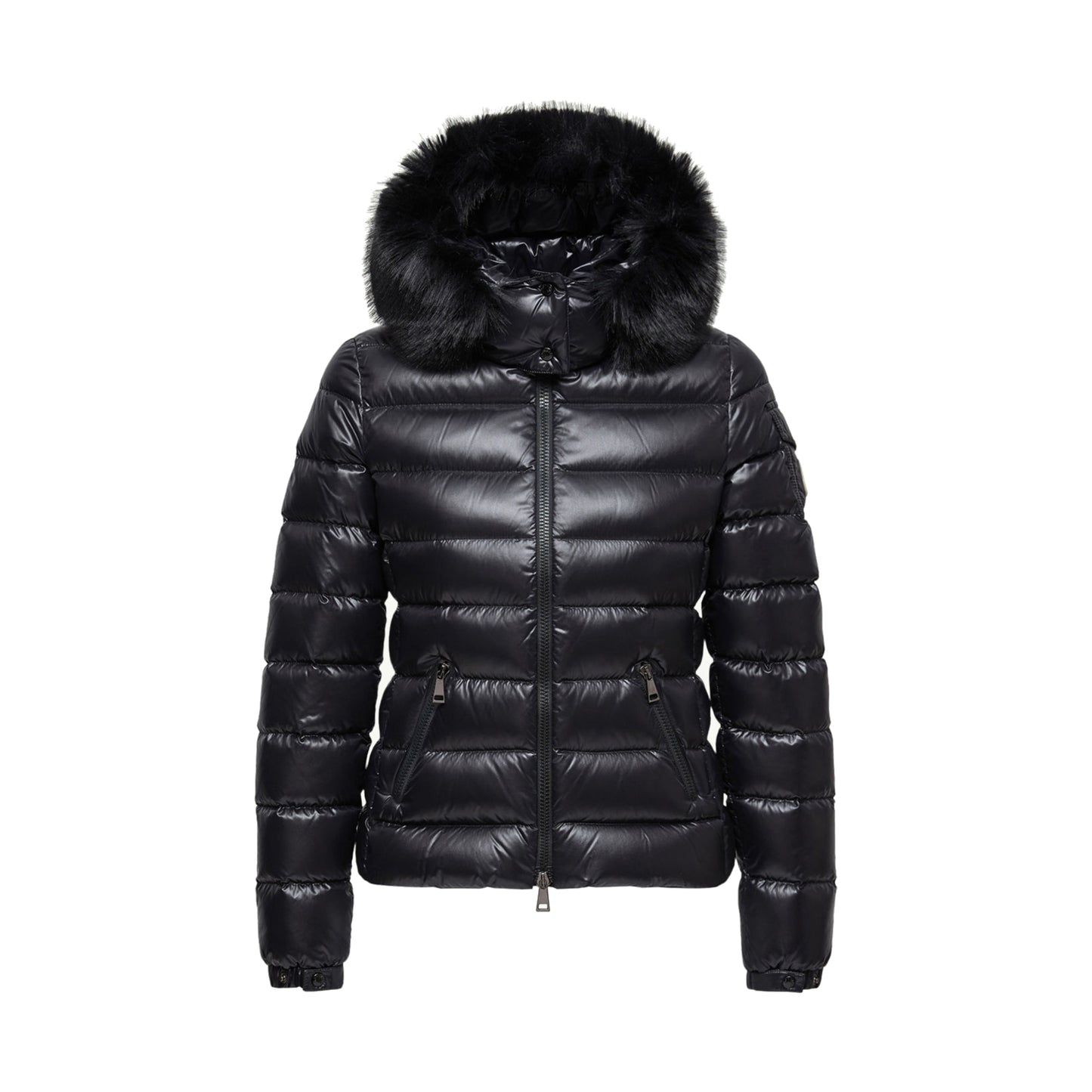 Moncler Badyf Faux Fur-Trimmed Hooded Short Down Jacket Black