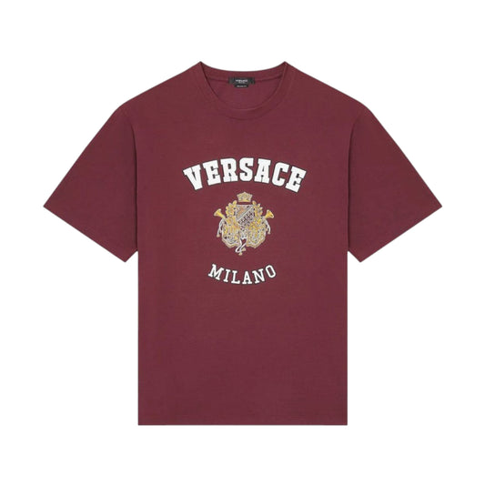 Versace Bordeaux Milano College T-Shirt Purple