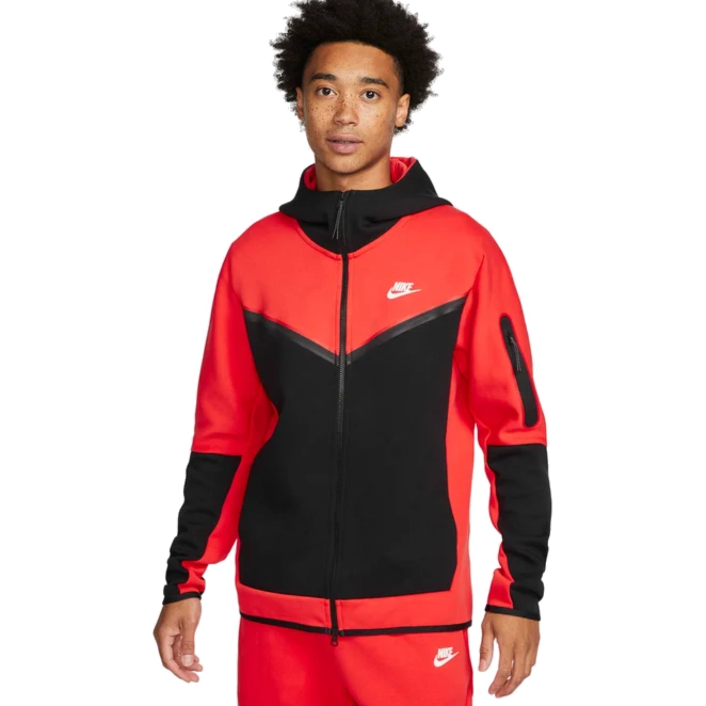 Nike Sportswear Tech Fleece Full-Zip Hoodie Light Crimson/Black/White