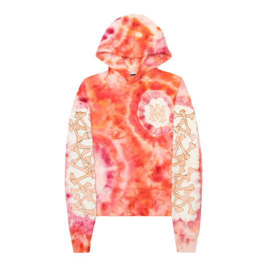 Amiri Tie Dye Bones Hoodie Peach