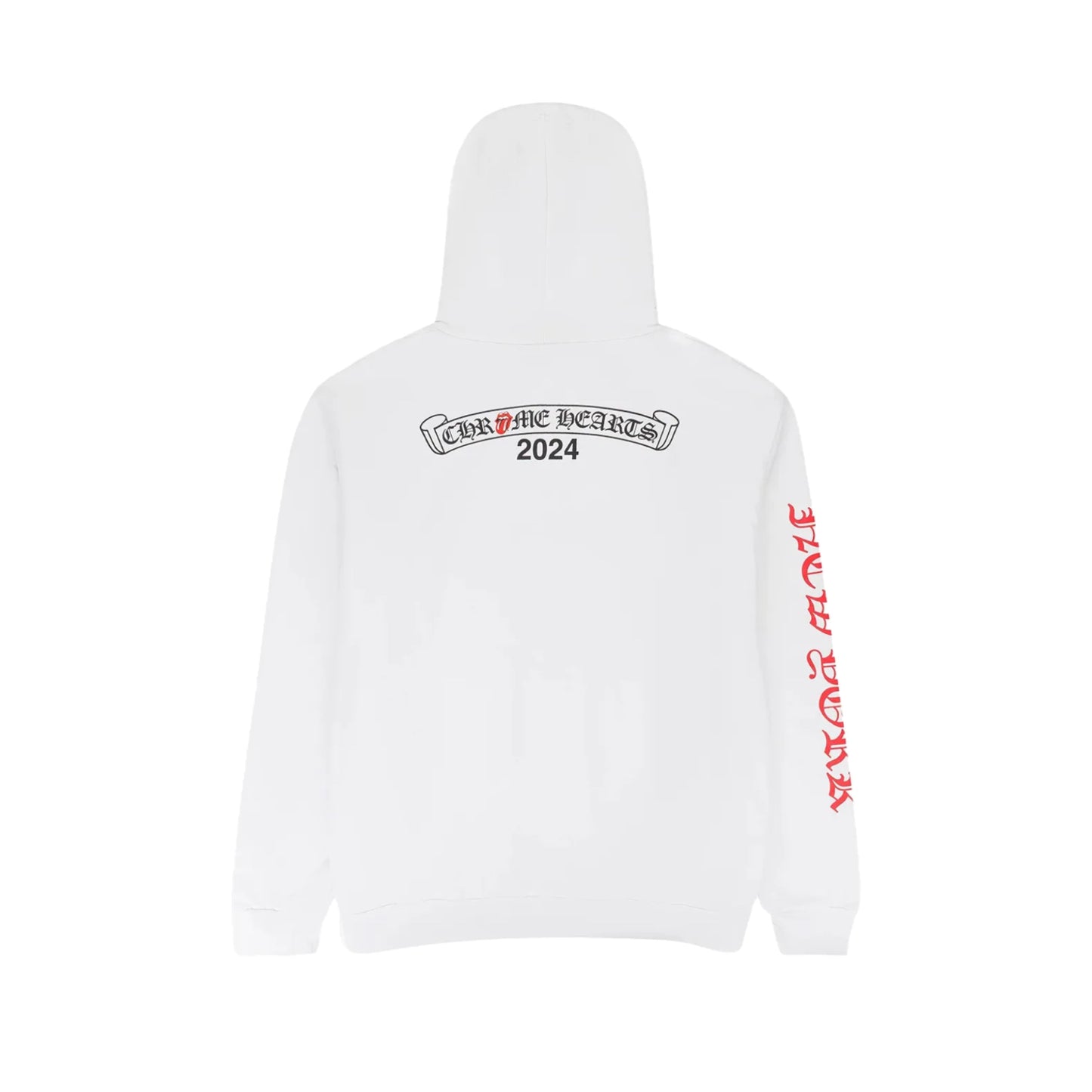 Chrome Hearts Rolling Stones Scroll Logo Hoodie White