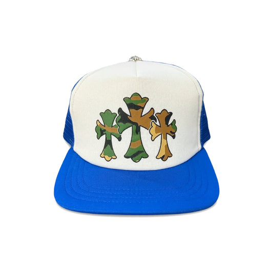 Chrome Hearts Triple Cross Trucker Hat 'Blue/White'