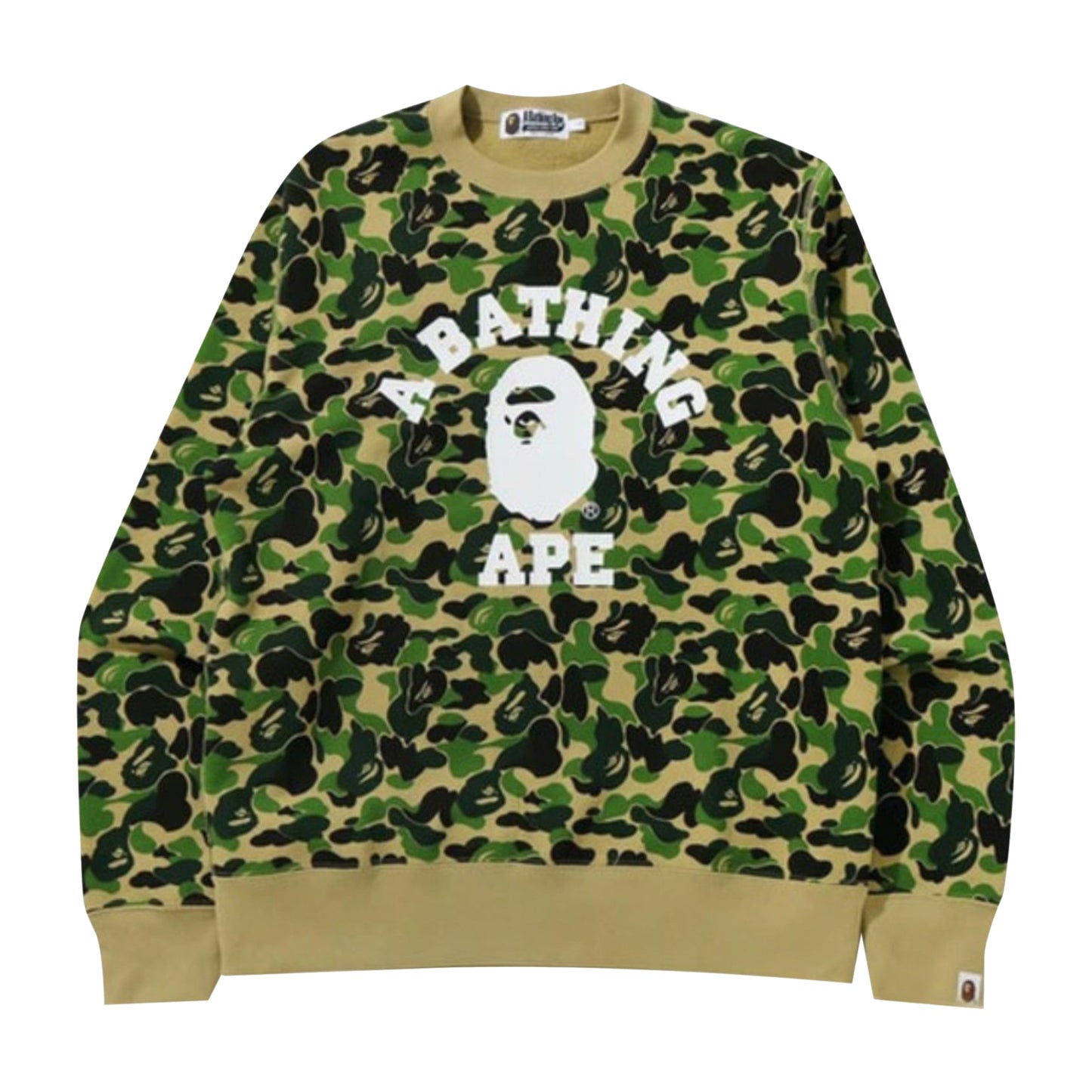 Bape ABC Camo College Wide Crewneck Green