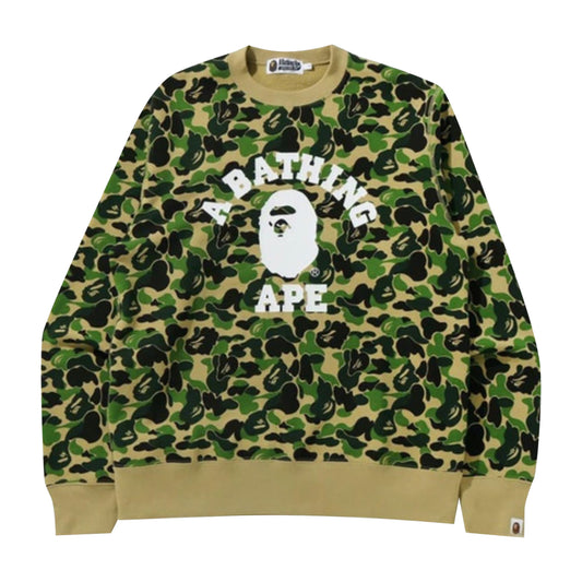 Bape ABC Camo College Wide Crewneck Green
