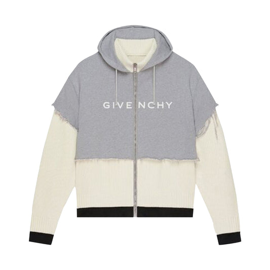 Givenchy Layered Zipped Hoodie Faded Black