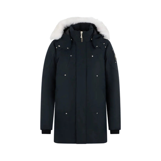 Moose Knuckles Original Shearling Trim Stirling Parka Jacket Navy/White