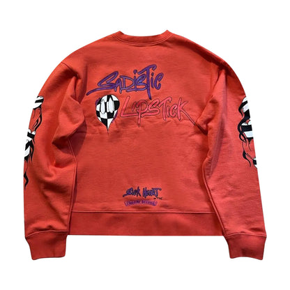 Chrome Hearts Matty Boy Sadistic Lipstick Crewneck Red