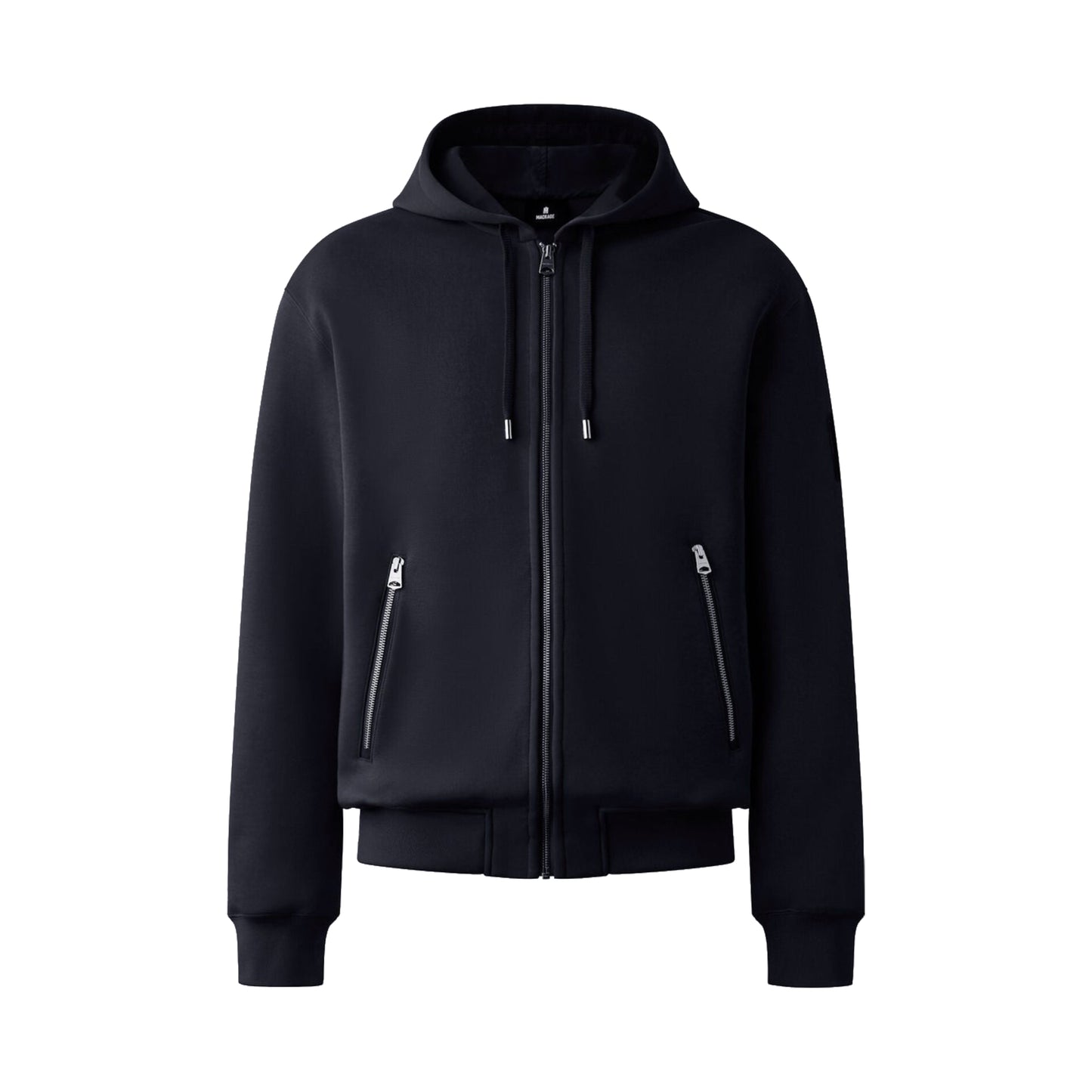Mackage Krys Zip Up Hoodie with Velvet Embroidery Black