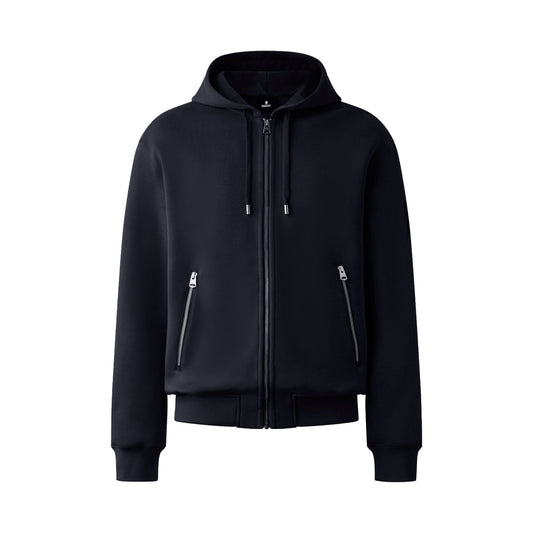 Mackage Krys Zip Up Hoodie with Velvet Embroidery Black