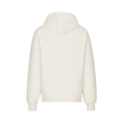 Dior Oblique Relaxed-Fit Hooded Sweatshirt White