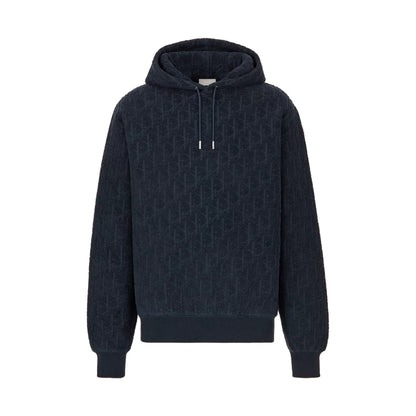 Dior Oblique Relaxed-Fit Hooded Sweatshirt Navy
