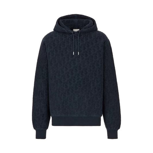 Dior Oblique Relaxed-Fit Hooded Sweatshirt Navy