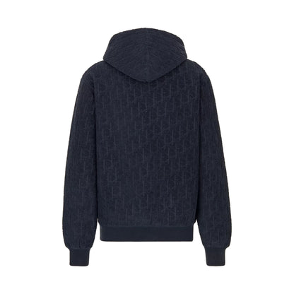 Dior Oblique Relaxed-Fit Hooded Sweatshirt Navy