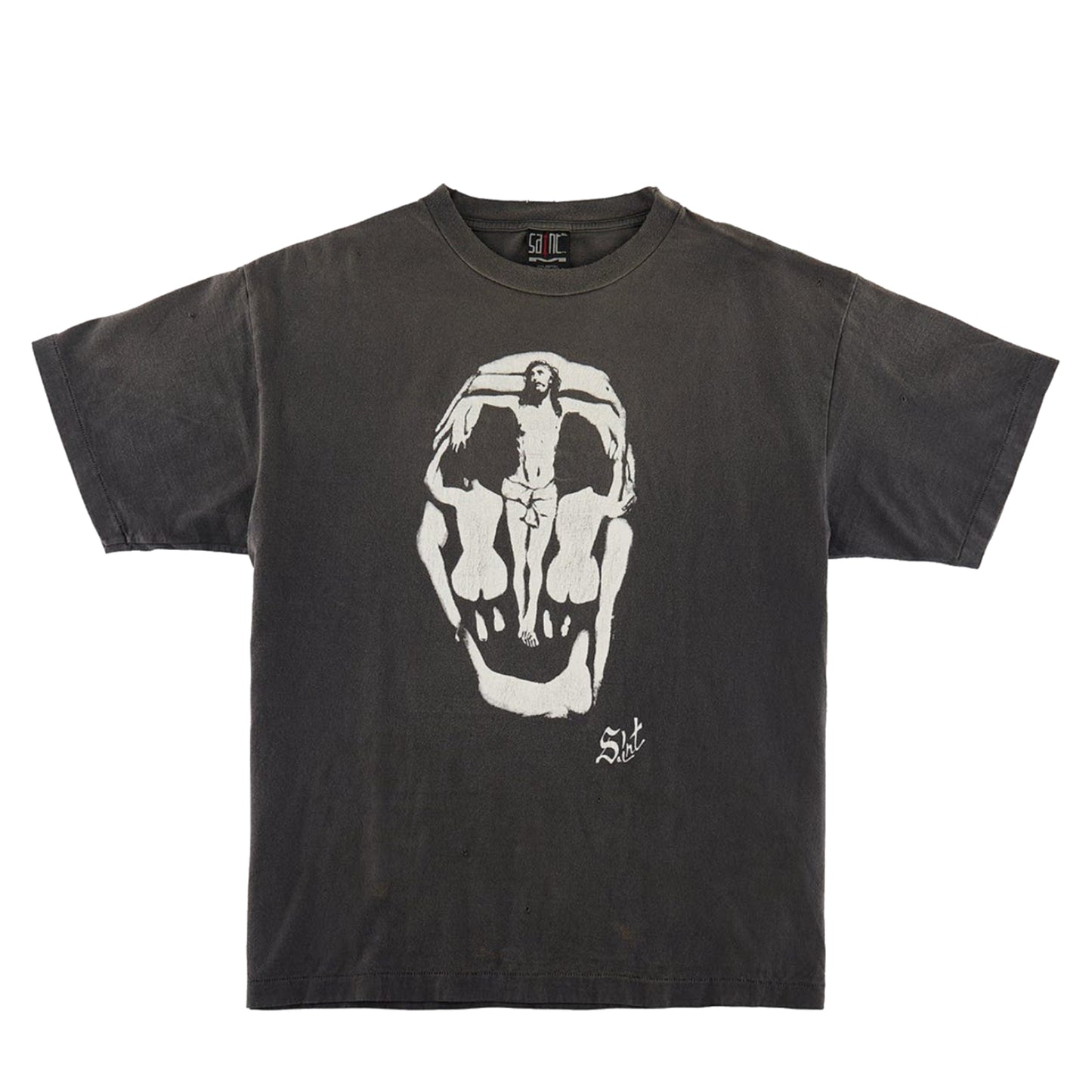 Saint Mxxxxxx Jesus Skull S/S T-Shirt Vintage Black