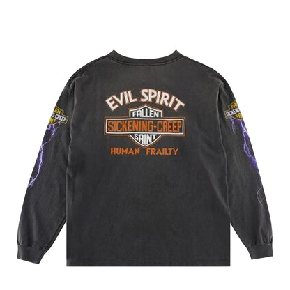 Saint Mxxxxxx Evil Split L/S T-Shirt Black