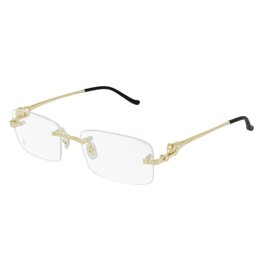 Cartier Panthère De Cartier Geometric Eyeglasses Gold (CT0281O)