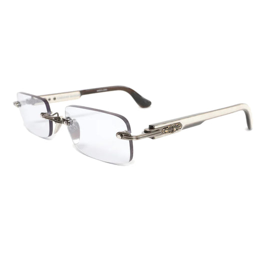 Chrome Hearts "DEEP I" Eyeglasses Silver/White/Ebony