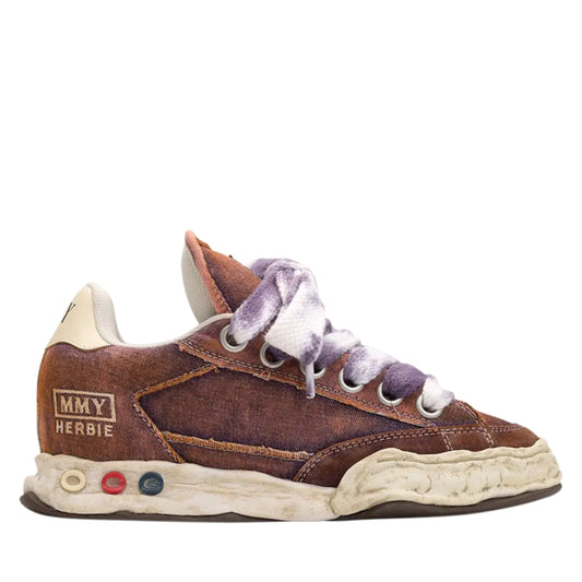 Maison Mihara Yasuhiro Herbie Puffer OG Sole Washed Denim Low Top Sneakers Purple