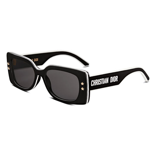 DiorPacific Rectangular Sunglasses Black/White/Gold (S1U-10A0)