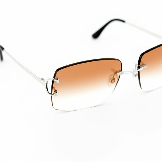 Cartier Big C Glasses with Platinum Detail & Honey Brown Lens (CT0092O-002)