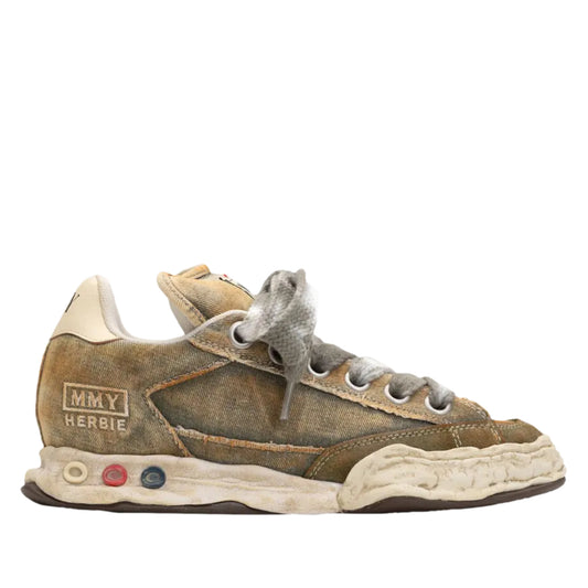 Maison Mihara Yasuhiro Herbie Puffer OG Sole Washed Denim Low Top Sneakers Green