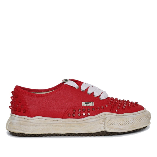 Maison Mihara Yasuhiro Baker Og Sole Studded Canvas Low Top Sneakers Red