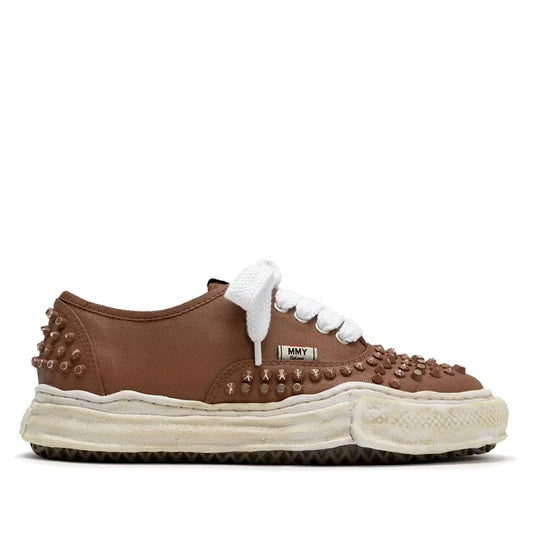 Maison Mihara Yasuhiro Baker Og Sole Studded Canvas Low Top Sneakers Brown