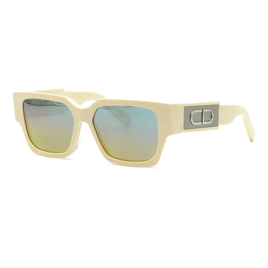 Dior CD Sunglasses Beige/Ivory Blue To Yellow Gradient Mirrored (CDSU9517)