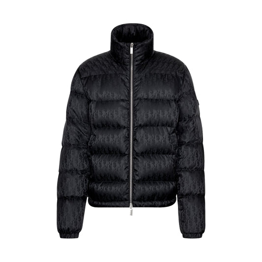 Dior Oblique Nylon Jacquard Down Jacket Black