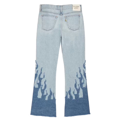 Gallery Dept. LA Blvd Flames Flare Jeans Indigo