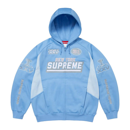 Supreme Football Zip Up Hooded Sweatshirt (FW25) Light Blue