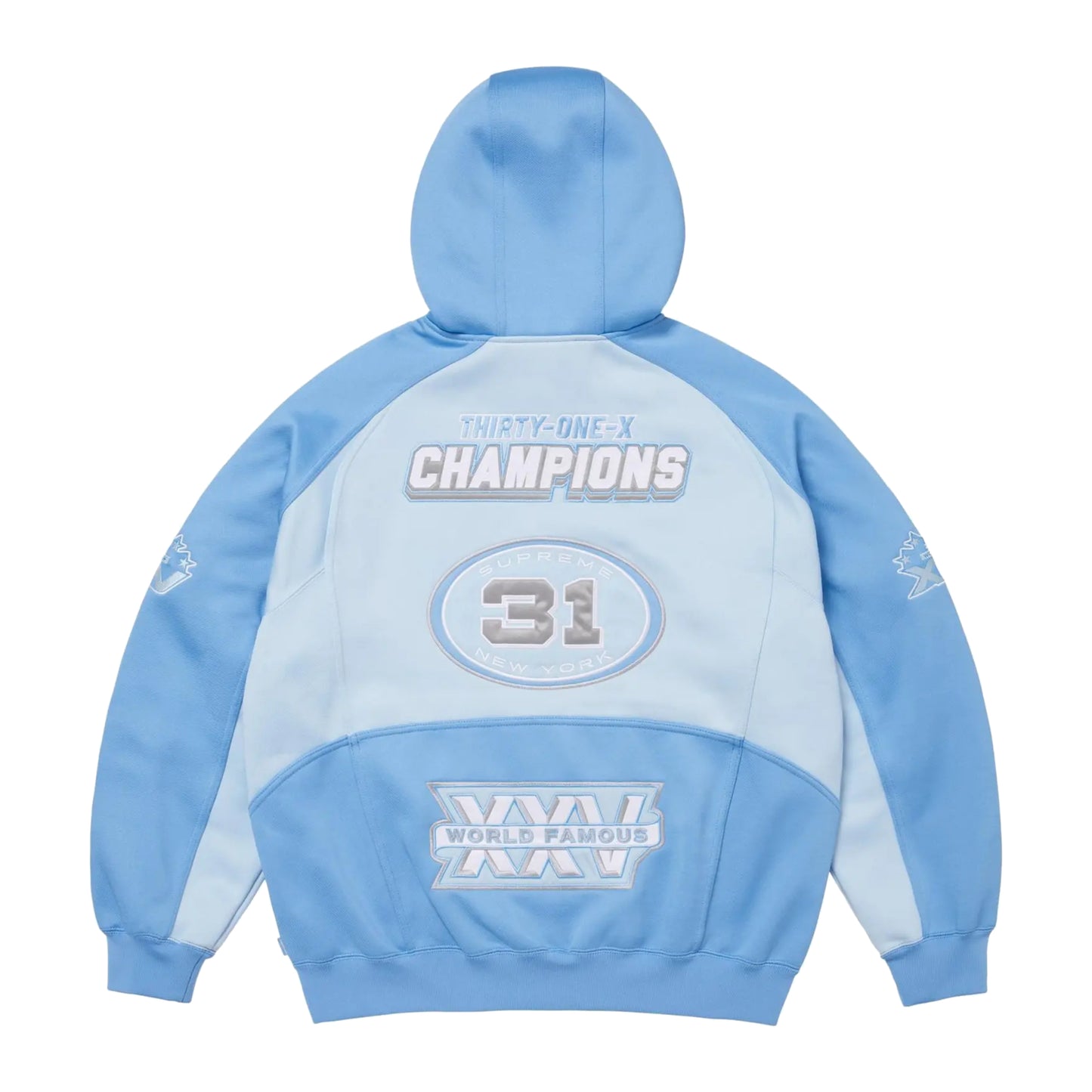 Supreme Football Zip Up Hooded Sweatshirt (FW25) Light Blue