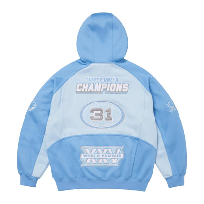Supreme Football Zip Up Hooded Sweatshirt (FW25) Light Blue