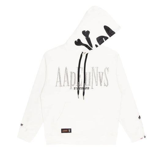 Aape By A Bathing Ape Rhinestone Hoodie White