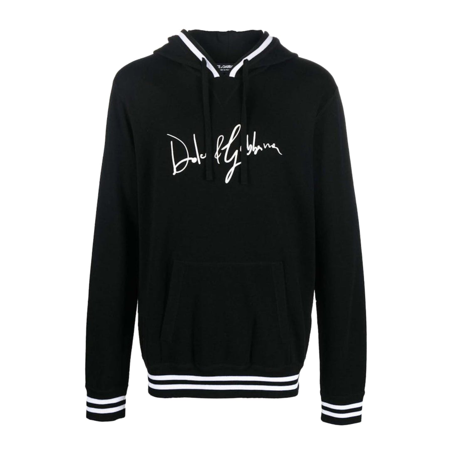 Dolce & Gabbana Logo-Print Detail Drawstring Hoodie Black
